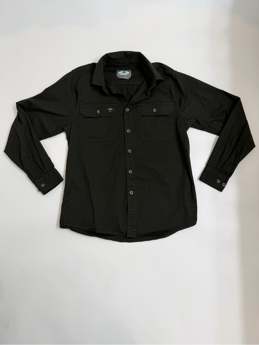 Arborwear‎ Ground Flex Long Sleeve Shirt Men’s Small Moss Green Organic Cotton
